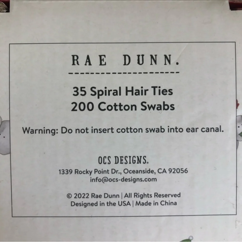Rae Dunn black and white hair tie and cotton swab storage containers